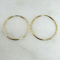 10K Yellow Gold 25mm Diamond Cut Hoop Earrings