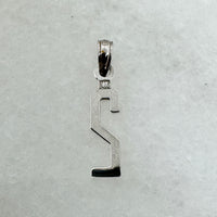 10K White Gold Number 2 Block Pendant