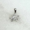10K White Gold 5/8" Textured Turtle Pendant