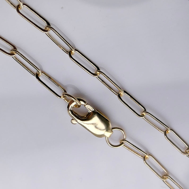 10K Yellow Gold 18" Paper Clip Chain Necklace