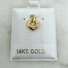 14K Yellow Gold 15mm CZ Puffed Heart Pendant