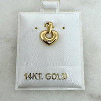 14K Yellow Gold 15mm CZ Puffed Heart Pendant