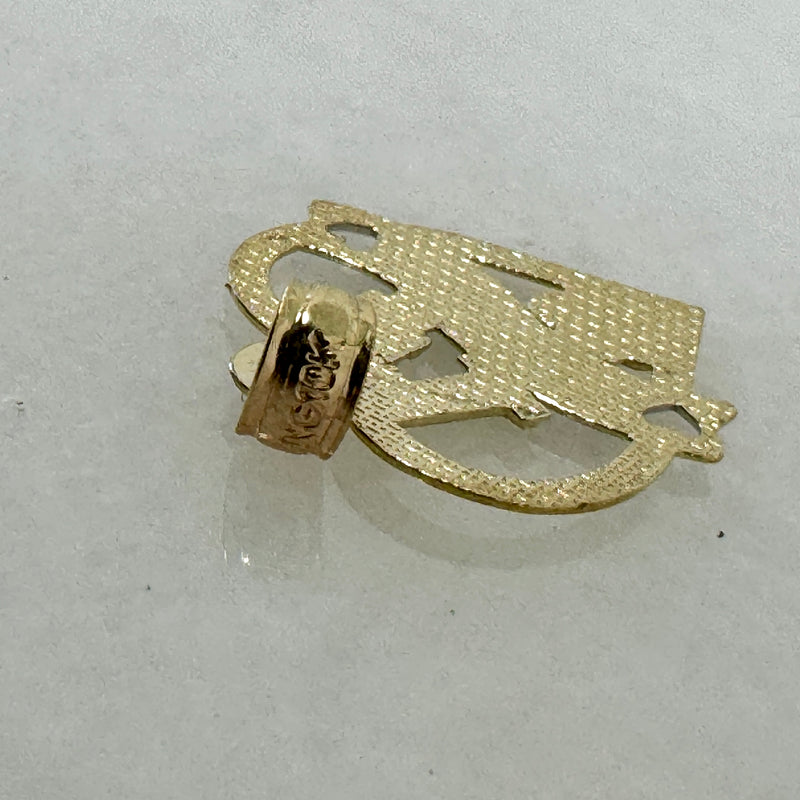 10K Yellow Gold #1 Wife Pendant Heart Pendant