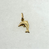 14K Yellow Gold Small 15mn Puffed Dolphin Charm
