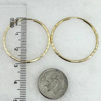 10K Yellow Gold 25mm Diamond Cut Hoop Earrings