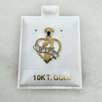 10K Yellow Gold #1 Wife Pendant Heart Pendant