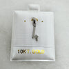 10K White Gold Number 4 Block Pendant