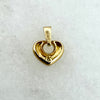 14K Yellow Gold 15mm CZ Puffed Heart Pendant
