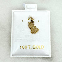 10K Yellow Gold Praying Hands Religious Pendant