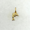 14K Yellow Gold Small 15mn Puffed Dolphin Charm