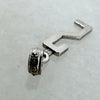 10K White Gold Number 2 Block Pendant