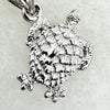 10K White Gold 5/8" Textured Turtle Pendant