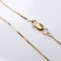 10K Yellow Gold Box Link Chain Necklace with Lobster Clasp 16" 18" or 20"
