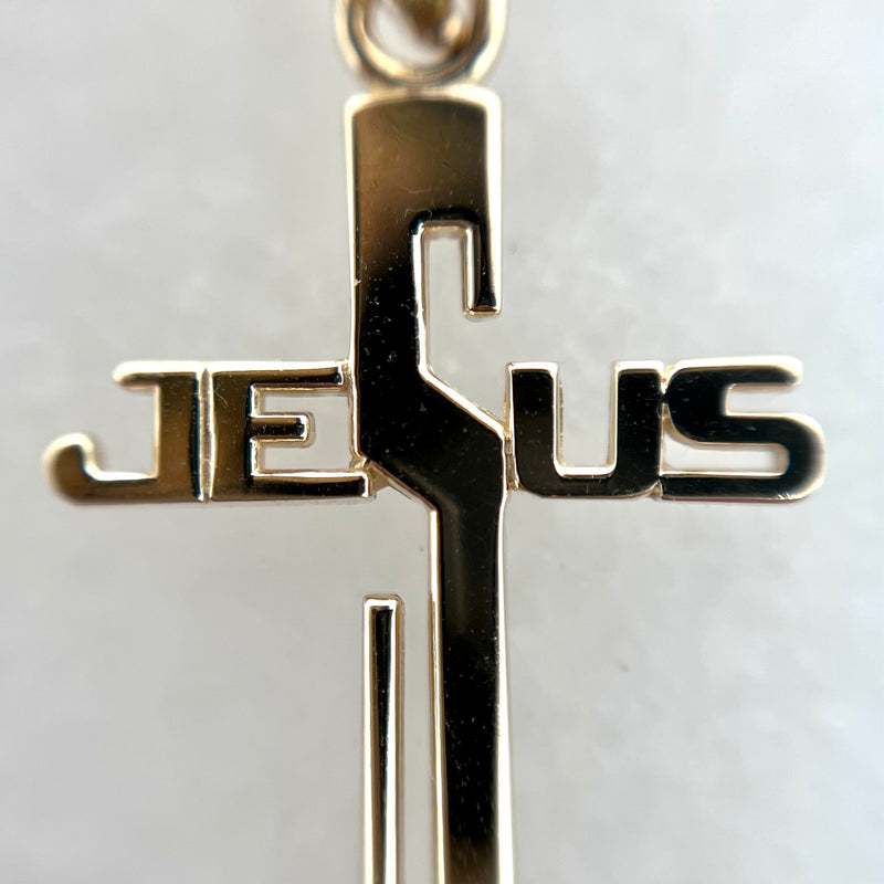 10K Yellow Gold Jesus Cross Pendant