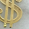 10k Gold Polished and Textured Dollar Sign Pendant