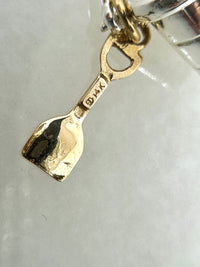 Sterling Silver Polished 3D Moveable Bucket with 14k Shovel Pendant