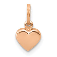 14K Gold 11mm Small Puffed Heart Charm