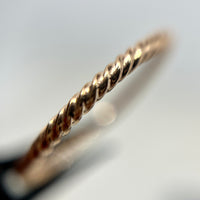 14K Rose Gold 1.8mm Twisted Cable Stackable Band Ring