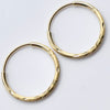 14K Yellow Gold 14mm Diamond Cut Hoop Earrings