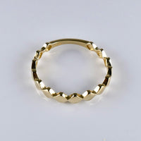 14K Yellow Gold 3mm Zig Zag Diamond Shaped Band Ring