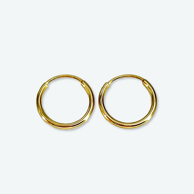 14K Yellow Gold 10mm Small Hoop Earrings