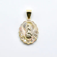 14K Yellow Gold 7/8" Our Lady of Guadalupe Pendant