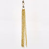 10K Yellow Gold Beaded Y Necklace with Chain Tassel