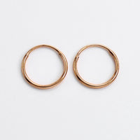 14k Rose Gold 12mm Polished Endless Hoop Earrings