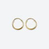 14K Yellow Gold 10mm Small Light Endless Hoop Earrings