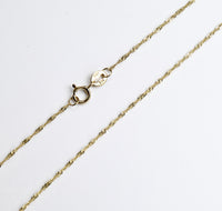 14K Yellow Gold 18" Singapore Twisted Link Chain Necklace