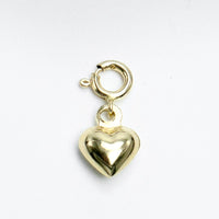 14K Yellow Gold Polished Heart Charm with Spring Clasp
