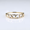 14K Yellow Gold Open Hearts Band Ring