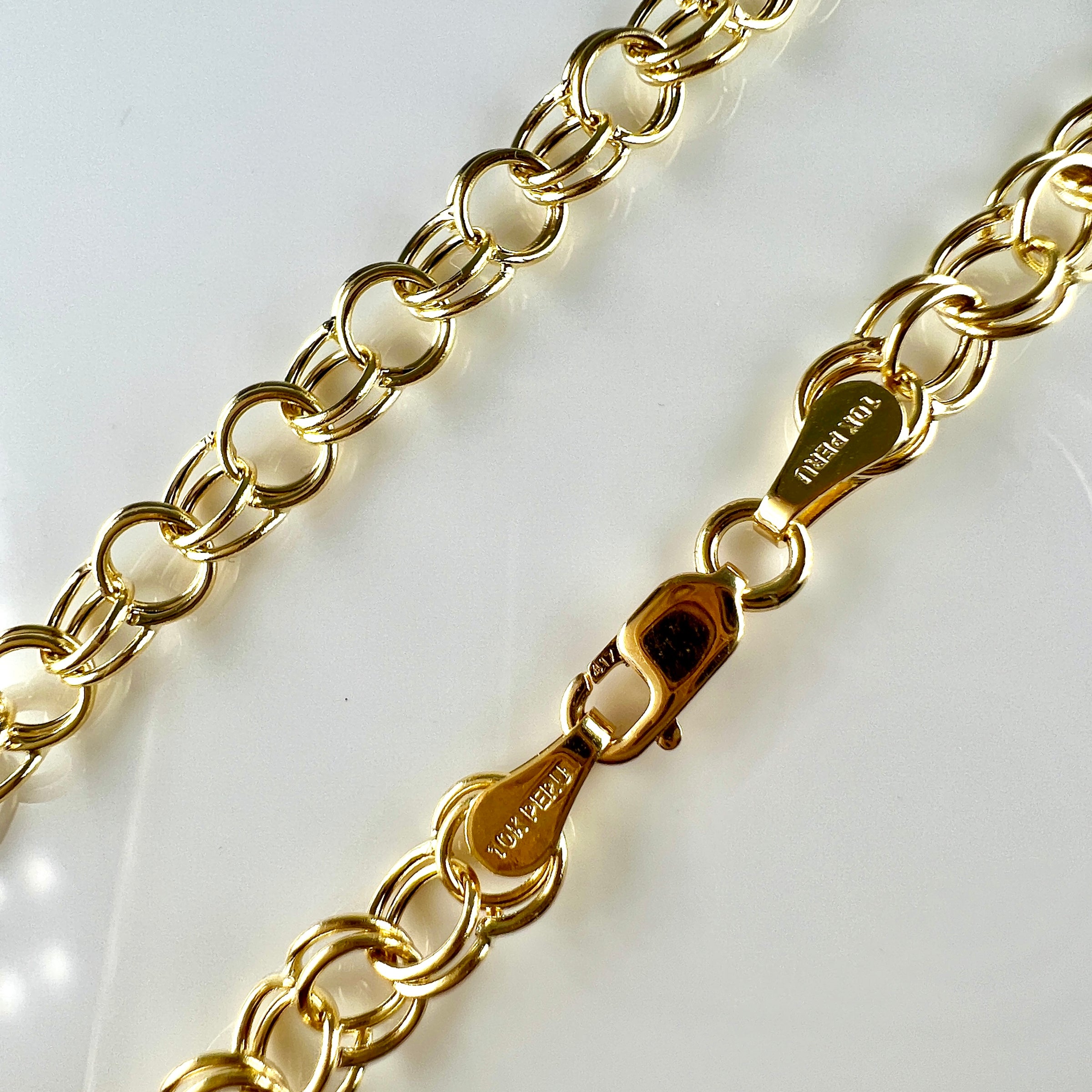 10K Yellow Gold Charm 5.0mm 8” Bracelet