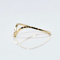 14K Yellow Gold Chevron V Stackable Band Ring