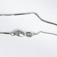 14K White Gold 18" Box Link Chain Necklace with Lobster Clasp