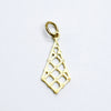 10K Yellow Gold 1" Diamond Shaped Lattice Pendant