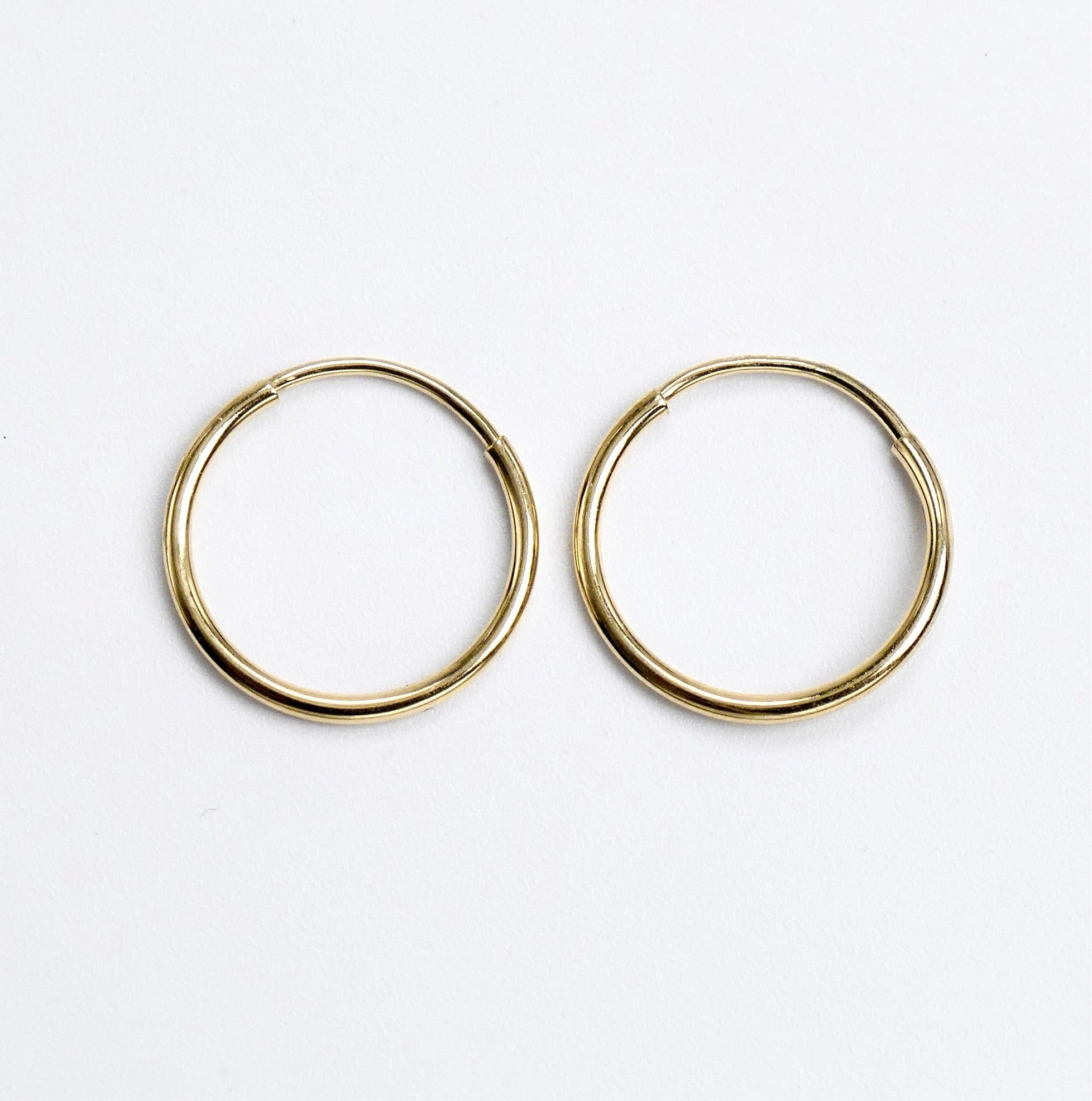 Continuous Hoop Earrings 14K Yellow Gold 14mm