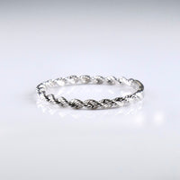 14K White Gold Polished Rope Stackable Band