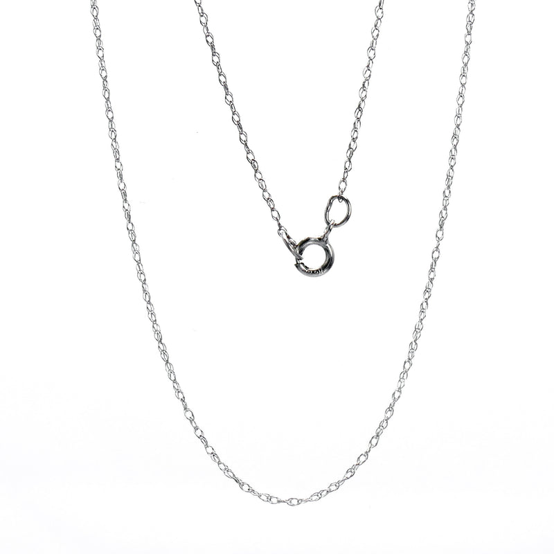14K White Gold 20” Light Rope Chain Necklace