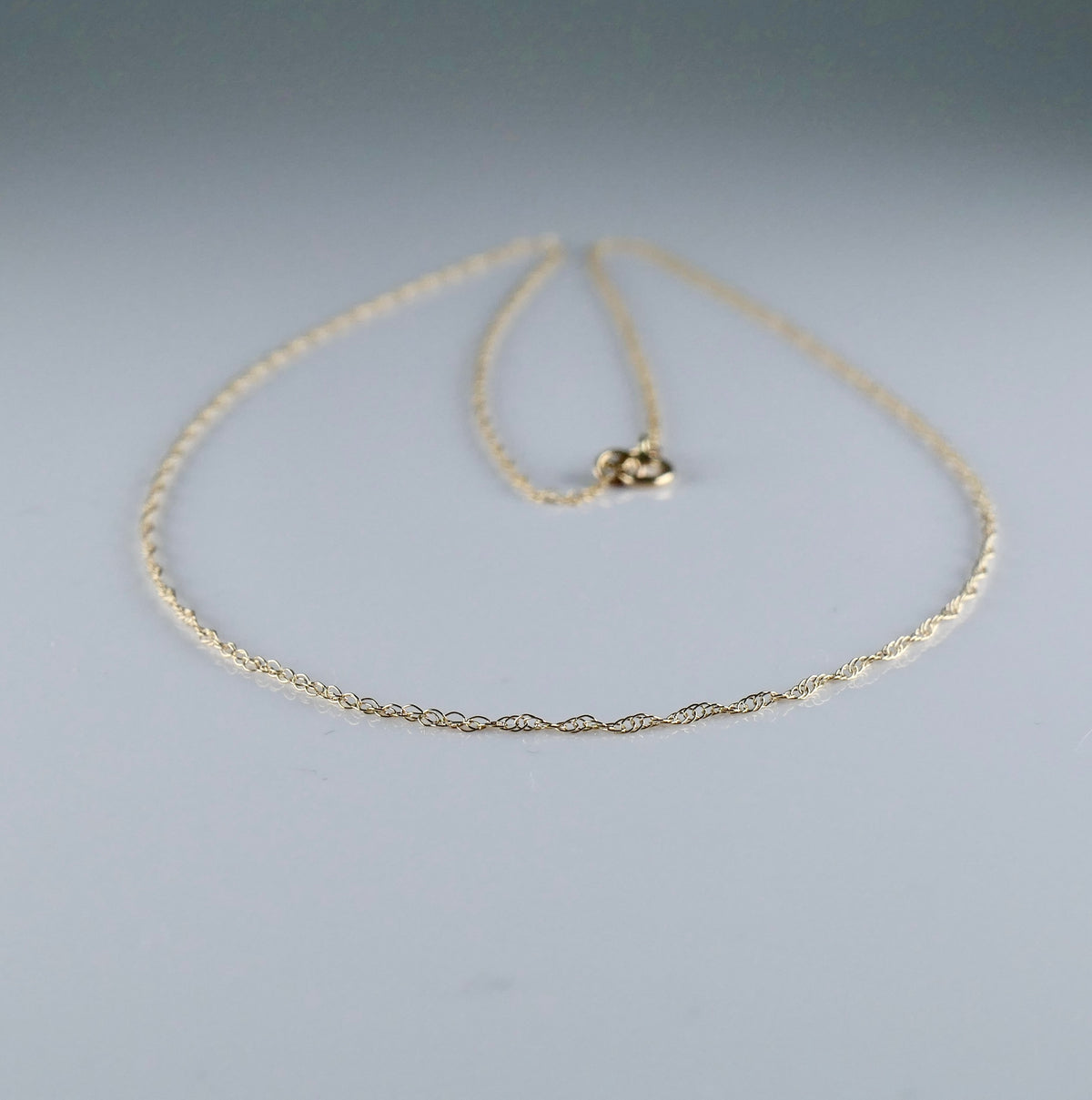 10K Yellow Gold 20" Light Rope Chain Necklace