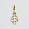 10K Yellow Gold 1" Diamond Shaped Lattice Pendant