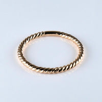 14K Rose Gold 1.8mm Twisted Cable Stackable Band Ring