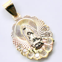 14K Yellow Gold 7/8" Our Lady of Guadalupe Pendant