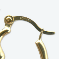 10K Yellow Gold 5/8" Heart Hoop Earrings