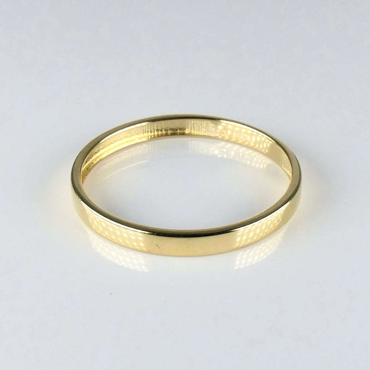 14K Yellow Gold 2mm Polished Flat Band Stackable Ring