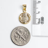 14K Yellow Gold 3/4" Our Lady of Guadalupe Pendant
