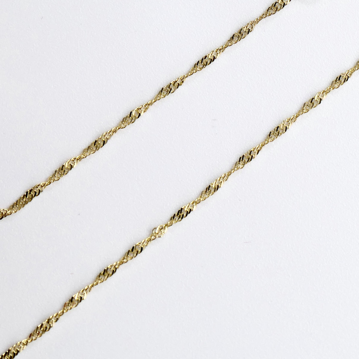 14K Yellow Gold 18" Singapore Twisted Link Chain Necklace