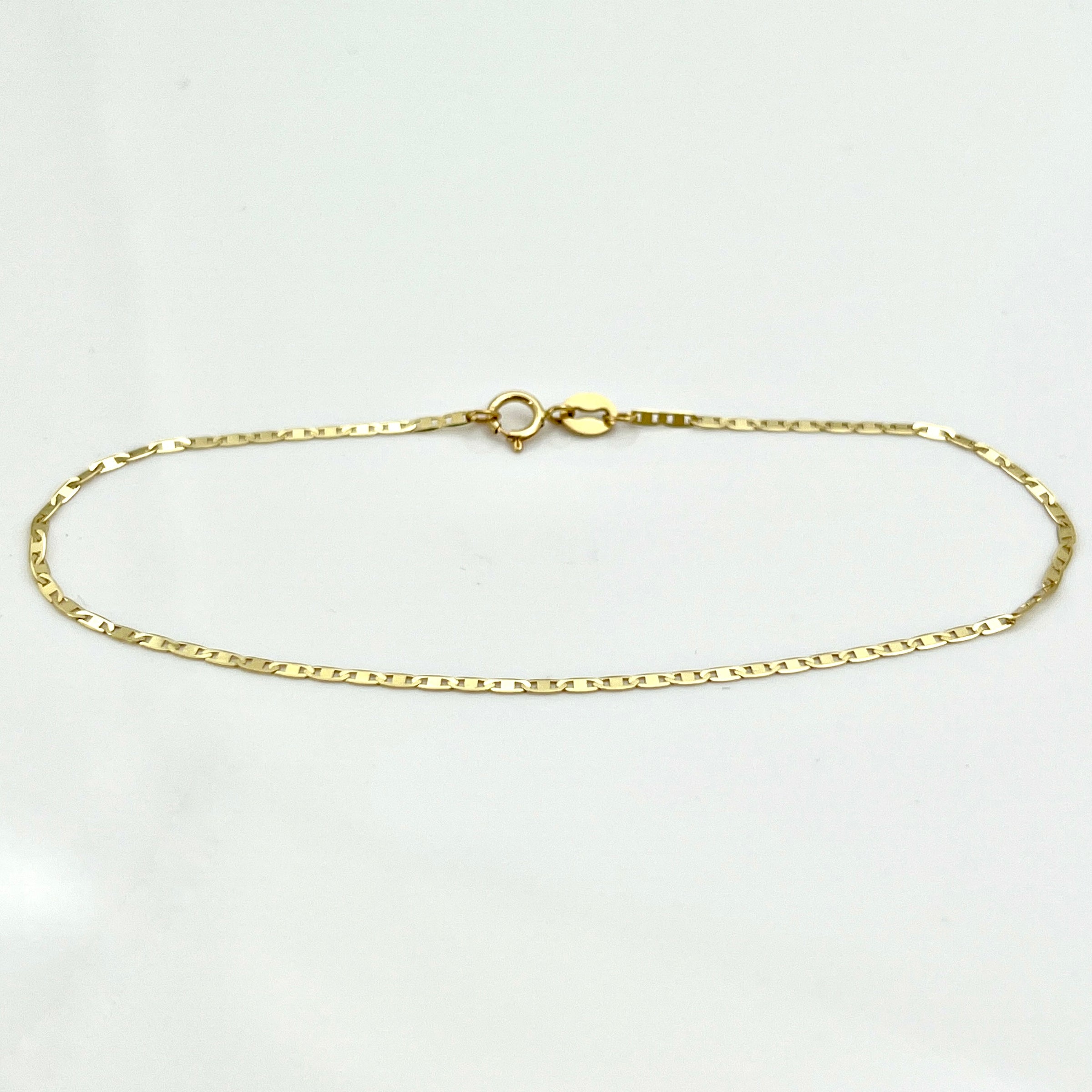 1.2mm Mariner Anchor Link Chain Necklace Real Solid 10K Yellow Gold