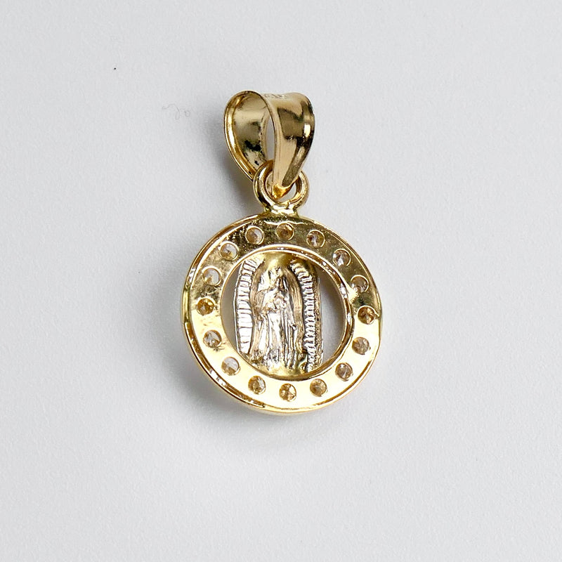 14K Yellow Gold 3/4" Our Lady of Guadalupe Pendant