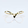 14K Yellow Gold Chevron V Stackable Band Ring